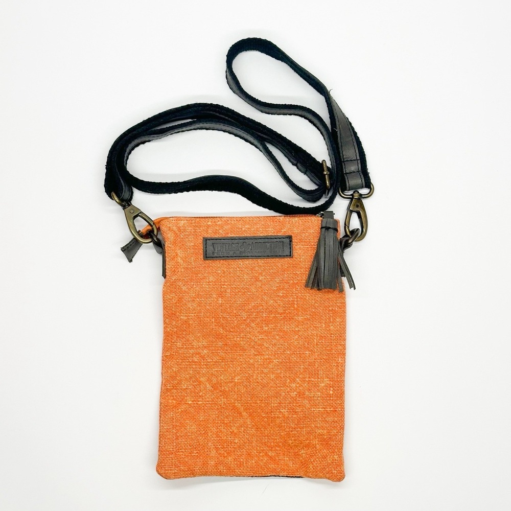 Vintage Addiction Orange Jute Crossbody Boho Bag